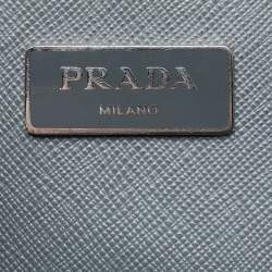 Prada Two Tone Grey Saffiano Lux Leather Open Tote