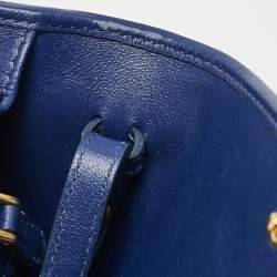 Pre Owned Prada Blue Quilted Nylon and Leather Logo Strap Wallet
