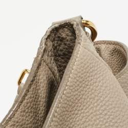 مملوكة مسبقًا Prada Grey Vitello Daino Leather Side Pocket Zip Hobo