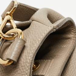 مملوكة مسبقًا Prada Grey Vitello Daino Leather Side Pocket Zip Hobo