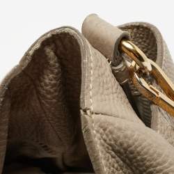 مملوكة مسبقًا Prada Grey Vitello Daino Leather Side Pocket Zip Hobo