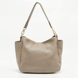 مملوكة مسبقًا Prada Grey Vitello Daino Leather Side Pocket Zip Hobo