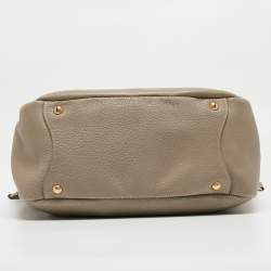 مملوكة مسبقًا Prada Grey Vitello Daino Leather Side Pocket Zip Hobo