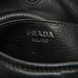 Pre Owned Prada Black Vitello Daino Leather Pocket Hobo