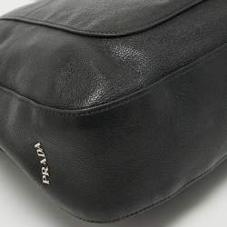 Pre Owned Prada Black Vitello Daino Leather Pocket Hobo