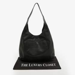 Pre Owned Prada Black Vitello Daino Leather Pocket Hobo