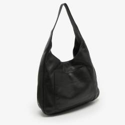 Pre Owned Prada Black Vitello Daino Leather Pocket Hobo