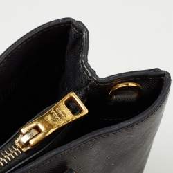 Pre Owned Prada Black Saffiano Lux Leather Medium Middle Zip Tote