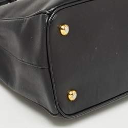 Pre Owned Prada Black Saffiano Lux Leather Medium Middle Zip Tote