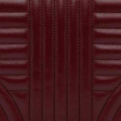 Pre Owned Prada Red Medium Soft Calf Impunture Diagramme Bag