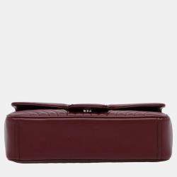 Pre Owned Prada Red Medium Soft Calf Impunture Diagramme Bag