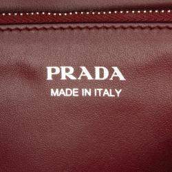 Pre Owned Prada Red Medium Soft Calf Impunture Diagramme Bag