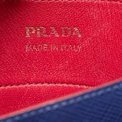 Pre Owned Prada Blue Saffiano Cuir Leather Large Double Handle Tote