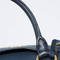 Prada Navy Blue Vitello Daino Leather Satchel