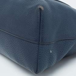 Prada Navy Blue Vitello Daino Leather Satchel
