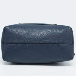 Prada Navy Blue Vitello Daino Leather Satchel