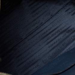 Prada Navy Blue Vitello Daino Leather Satchel