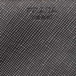 Pre Owned Prada Black Saffiano Leather Flap Continental Wallet