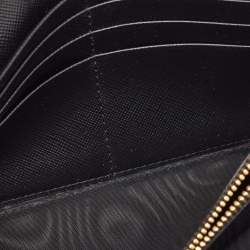 Pre Owned Prada Black Saffiano Leather Flap Continental Wallet