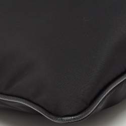 Prada Black Nylon and Leather Triangular Logo Messenger Bag