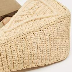 Pre Owned Prada Natural Crochet Triangle Shoulder Bag