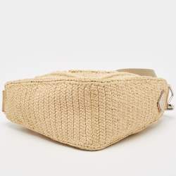 Pre Owned Prada Natural Crochet Triangle Shoulder Bag