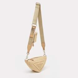 Pre Owned Prada Natural Crochet Triangle Shoulder Bag