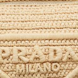 Pre Owned Prada Natural Crochet Triangle Shoulder Bag