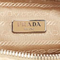 Pre Owned Prada Natural Crochet Triangle Shoulder Bag