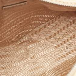 Pre Owned Prada Natural Crochet Triangle Shoulder Bag