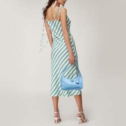 Pre Owned Prada Light Blue Nylon Re-Edition 2000 Baguette Bag