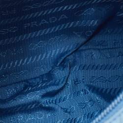 Pre Owned Prada Light Blue Nylon Re-Edition 2000 Baguette Bag