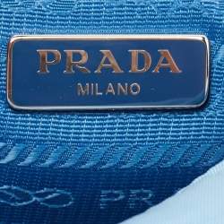 Pre Owned Prada Light Blue Nylon Re-Edition 2000 Baguette Bag