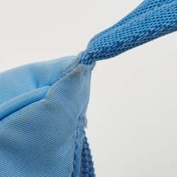 Pre Owned Prada Light Blue Nylon Re-Edition 2000 Baguette Bag