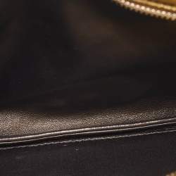 Pre Owned Prada Metallic Gold Leather Double Zip Clutch