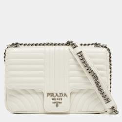 Prada diagramme leather outlet shoulder bag