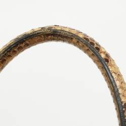 Pre Owned Prada Beige/Black Python Twin Pocket Tote