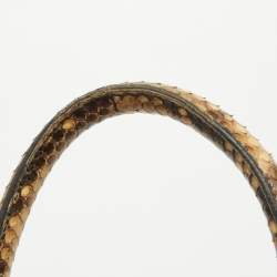 Pre Owned Prada Beige/Black Python Twin Pocket Tote