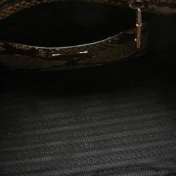 Pre Owned Prada Beige/Black Python Twin Pocket Tote