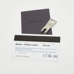 Pre Owned Prada Beige/Black Python Twin Pocket Tote