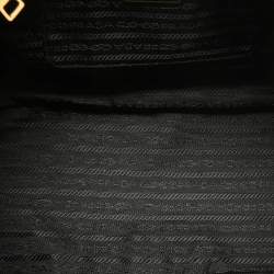Pre Owned Prada Black Saffiano Lux Leather Medium Double Zip Tote
