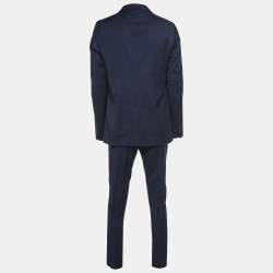 Prada Navy Blue Wool Single Breasted Suit L