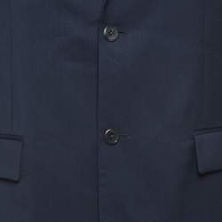 Prada Navy Blue Wool Single Breasted Suit L