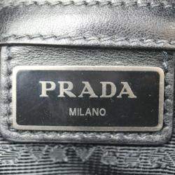  Prada Black Leather Travel shoulder bag 