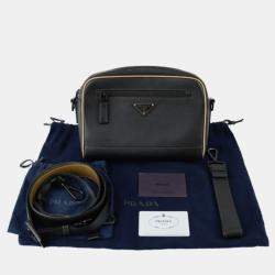  Prada Black Leather Travel shoulder bag 