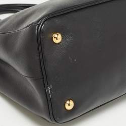 Pre Owned Prada Black Saffiano Lux Leather Medium Middle Zip Tote