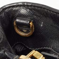 Pre Owned Prada Black Saffiano Lux Leather Medium Middle Zip Tote
