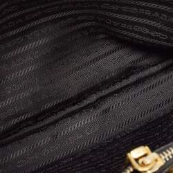 Pre Owned Prada Black Saffiano Lux Leather Medium Middle Zip Tote