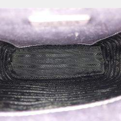 Pre Owned Prada Purple Small Brushed Tote Bag