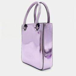 Pre Owned Prada Purple Small Brushed Tote Bag